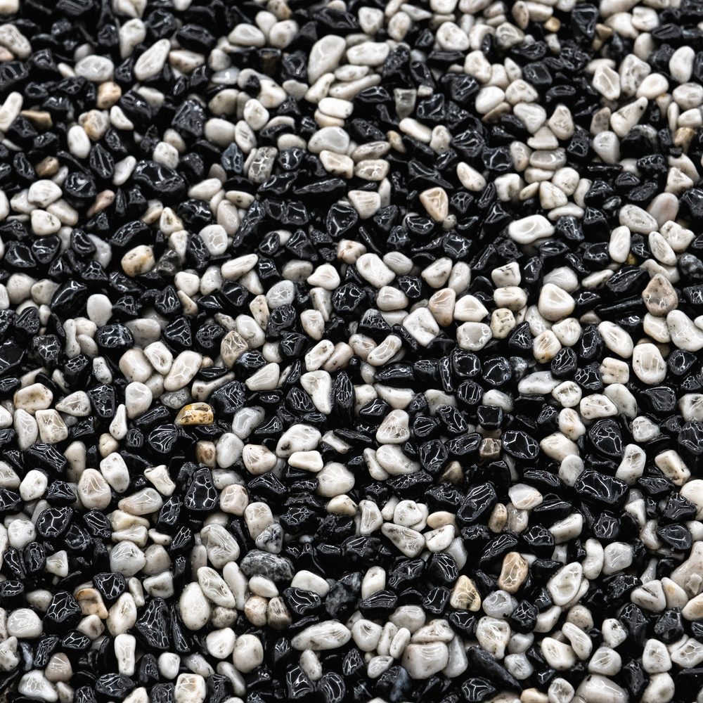 NOIR BLANC natural aggregate sample, close-up texture