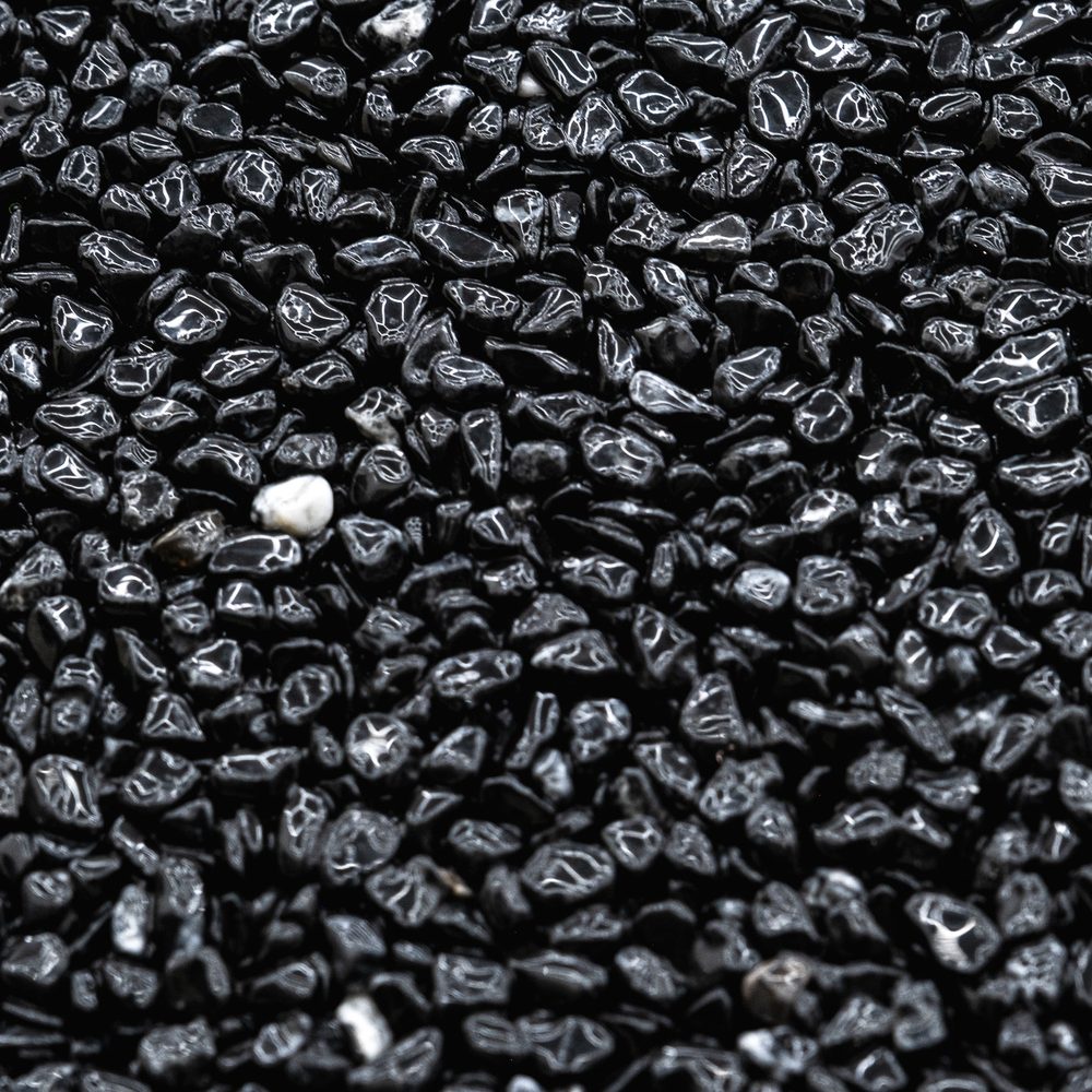 OBSIDIAN natural aggregate sample, close-up texture